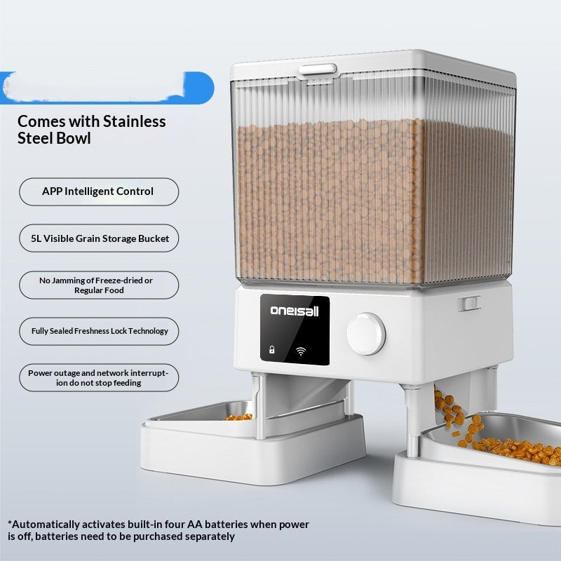 Automatic Cat Feeder With Dual Bowls