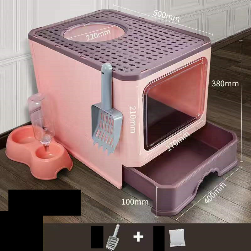 Large Double Door Cat Litter Basin