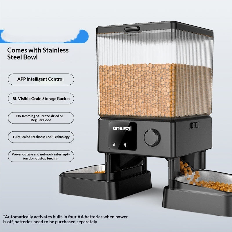 Automatic Cat Feeder With Dual Bowls