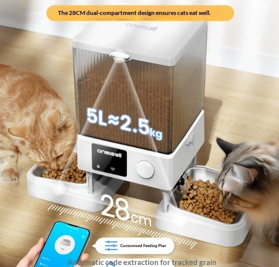 Automatic Cat Feeder With Dual Bowls