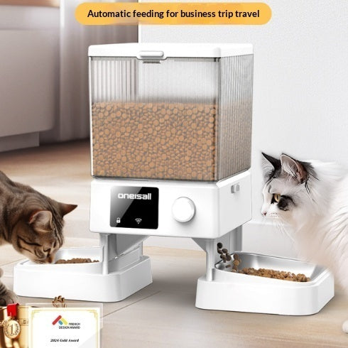 Automatic Cat Feeder With Dual Bowls